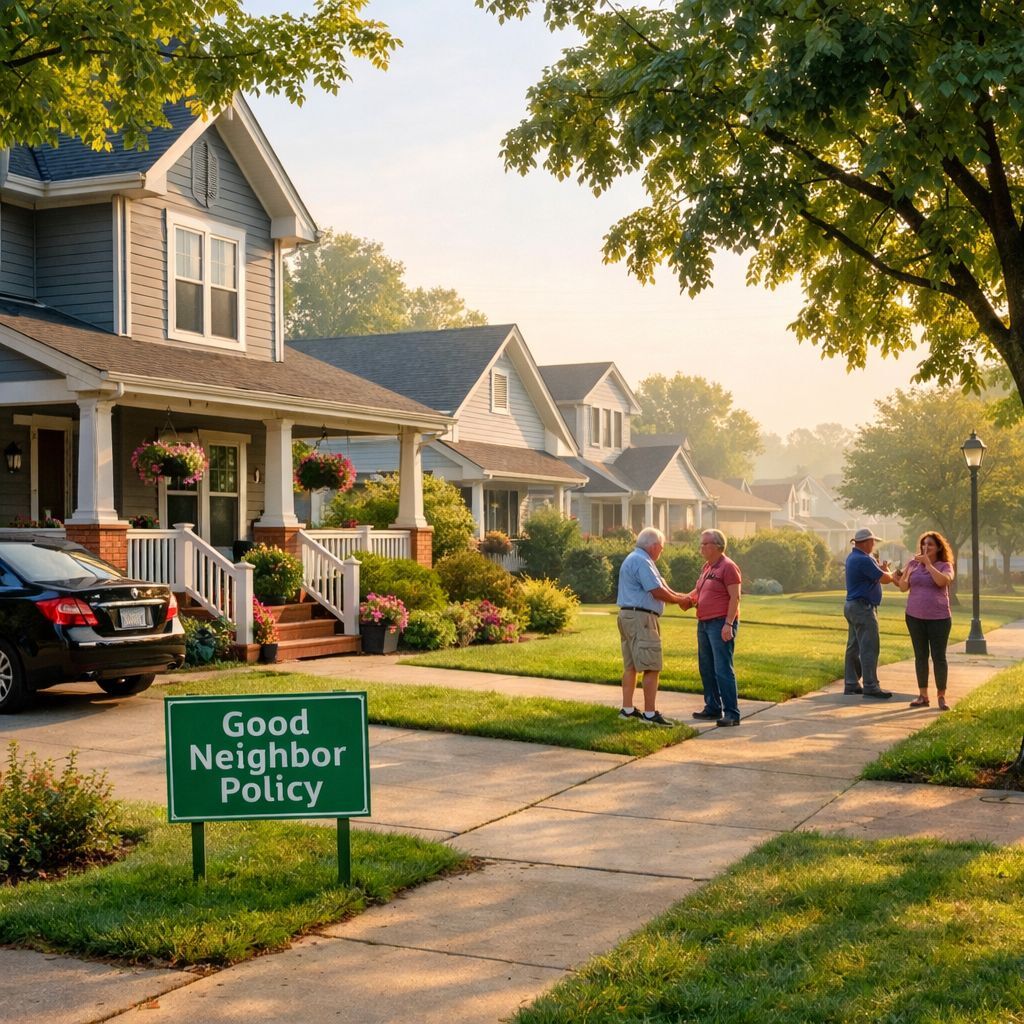 Peaceful suburban neighborhood with a 