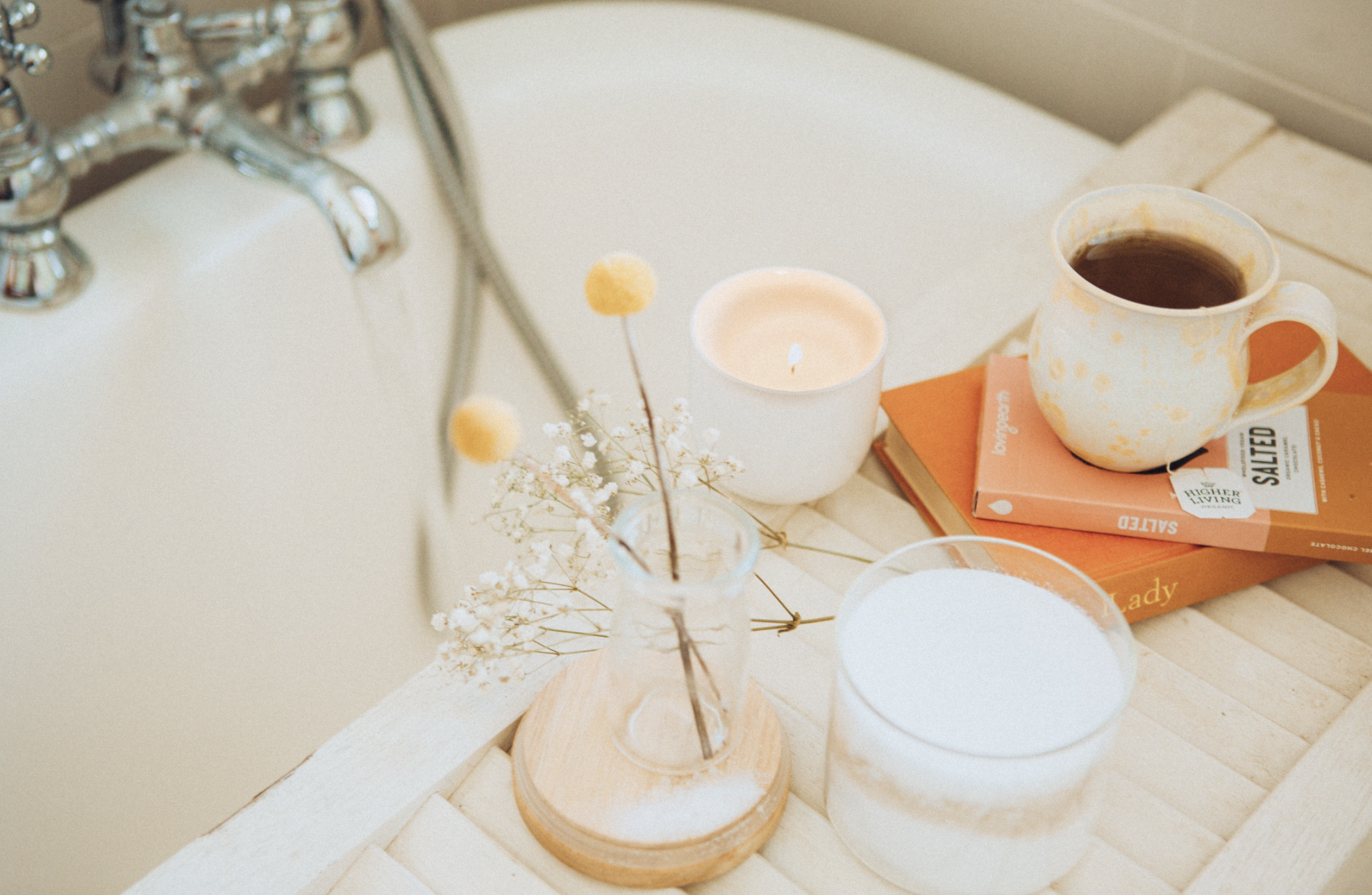 bathtub with candle 