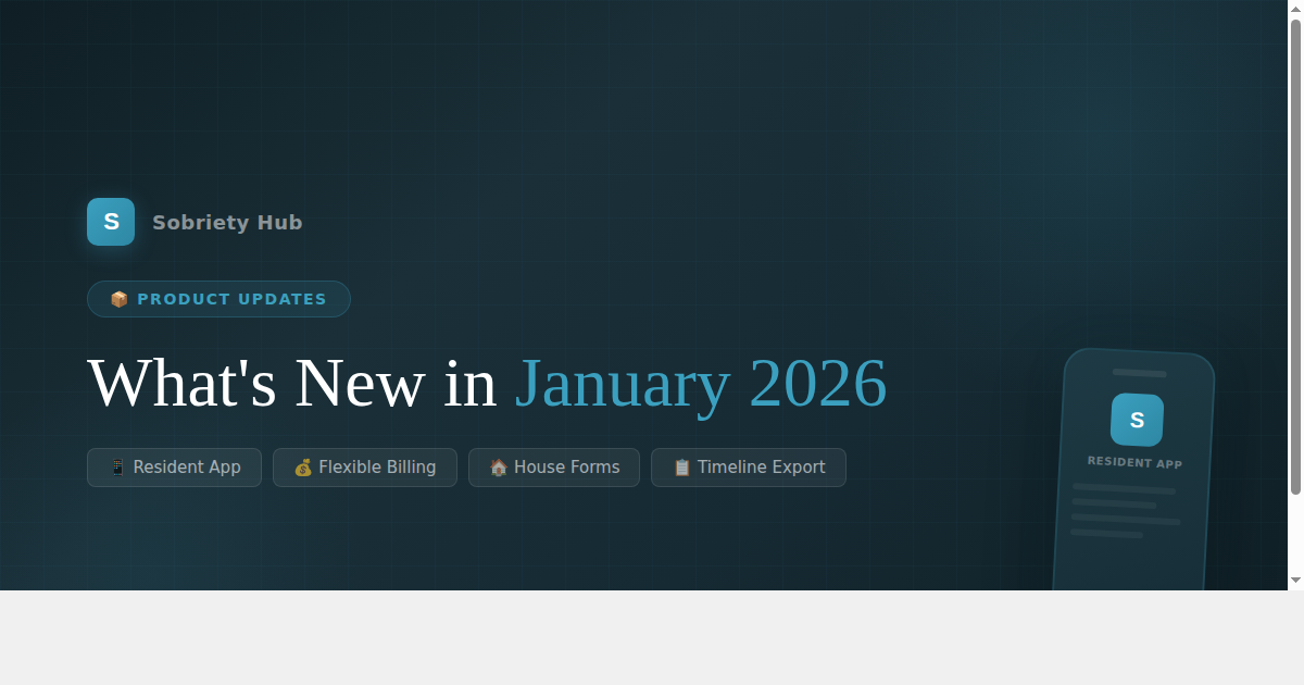 The Resident App is live on iOS and Android. Plus: multiple subscription schedules, house-tagged forms, timeline exports, and more in our January 2026 update.